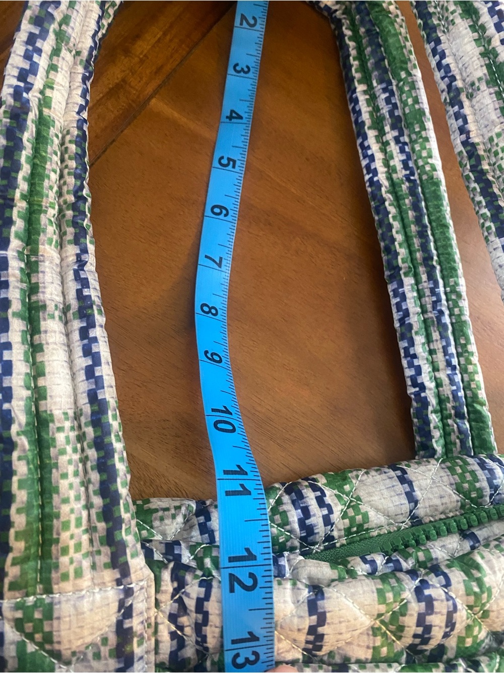 MZ Wallace Spring Plaid Gren Blue Quilted Nik Duffel Travel Bag - Picture 14 of 14